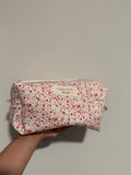 Mini red flowers makeup bag