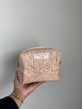 Pastel orange medium makeup bag